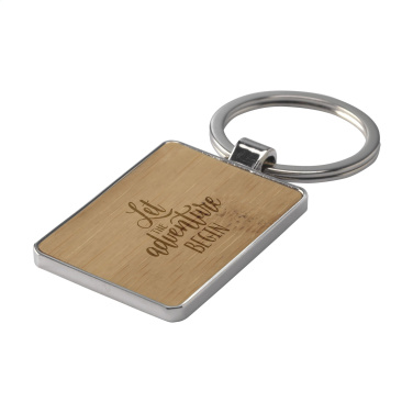 Logotrade promotional merchandise photo of: Bamboo Key Rectangle keyring