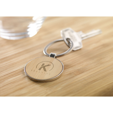 Logo trade promotional product photo of: Bamboo Key Circle keyring