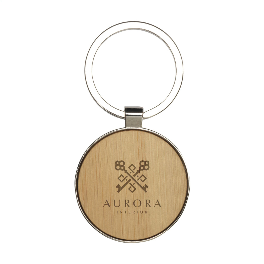 Logotrade promotional giveaway image of: Bamboo Key Circle keyring