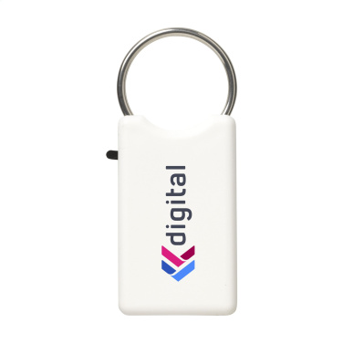 Logo trade promotional merchandise photo of: Safe GRS Recycled Key Ring