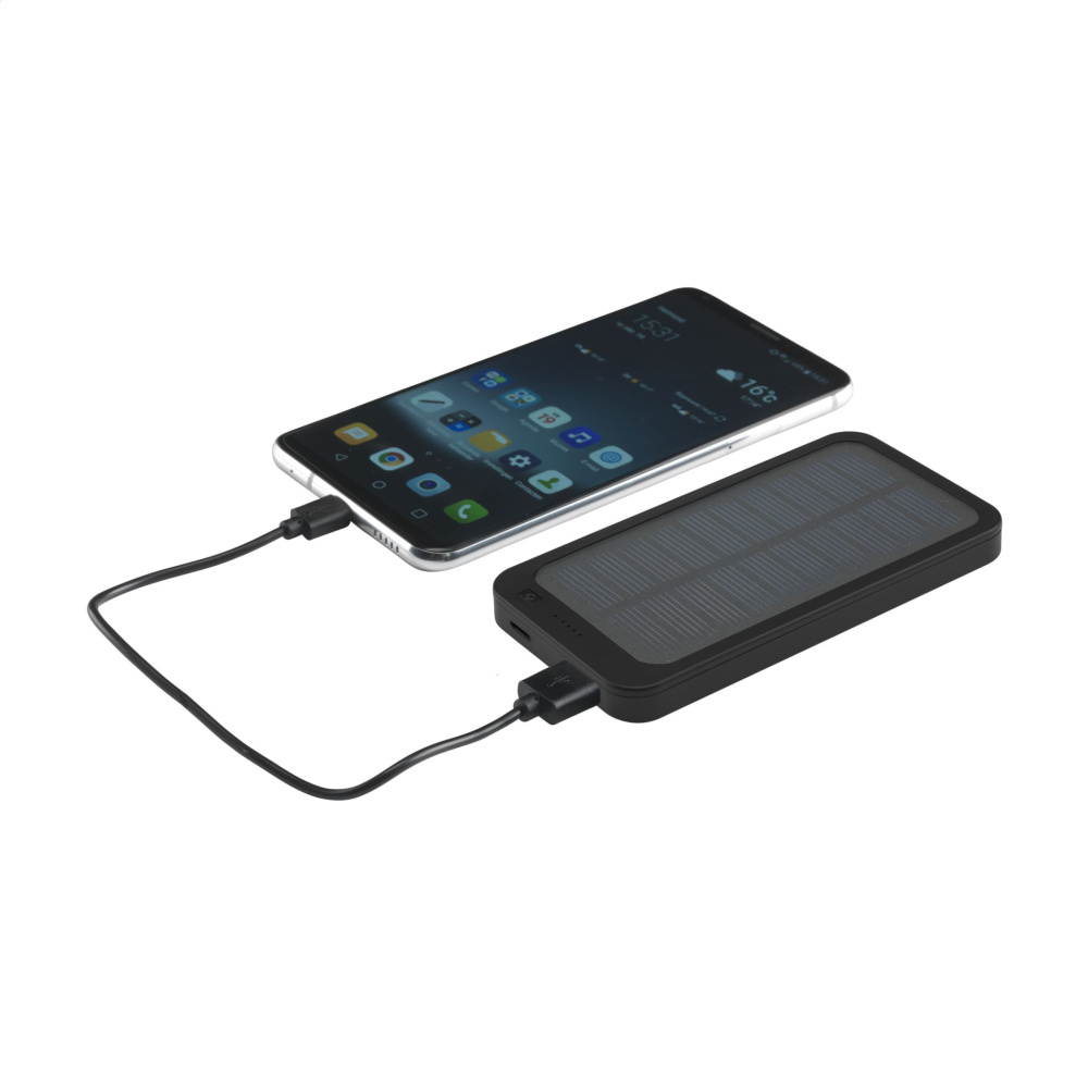 Logo trade corporate gifts image of: Solar Powerbank 4000 power charger