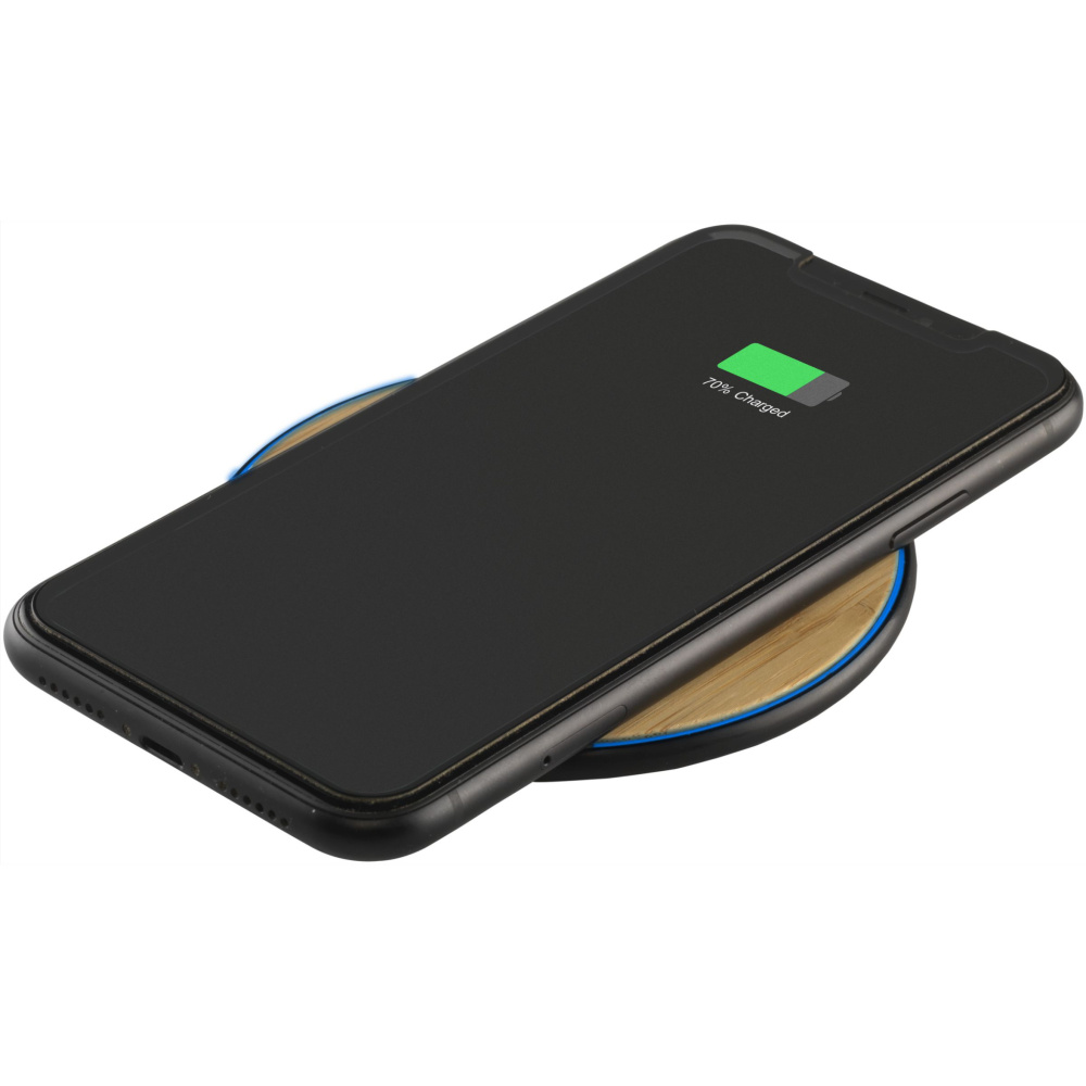 Logo trade promotional gift photo of: Bamboo 10W Wireless Charger wireless fast charger