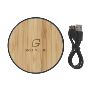 Logotrade promotional gift image of: Bamboo 10W Wireless Charger wireless fast charger