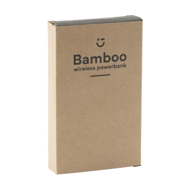 Logo trade promotional gift photo of: Bamboo 8000 Wireless Powerbank wireless charger