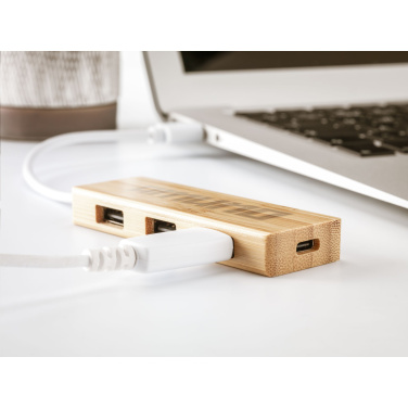 Logotrade promotional giveaway image of: Bamboo USB Hub