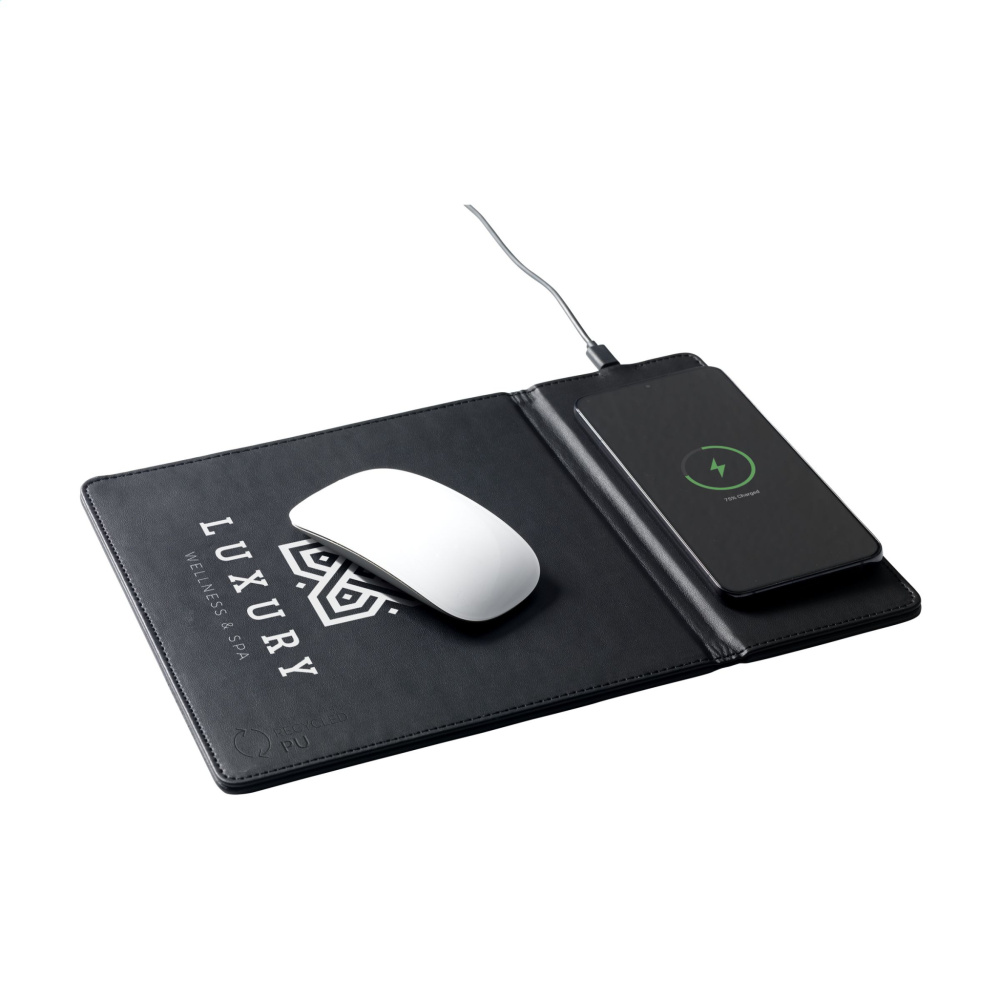 Logo trade promotional merchandise image of: RCS Recycled Wireless Charging Mousepad