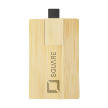 Logotrade promotional gift image of: CreditCard USB Bamboo 64 GB