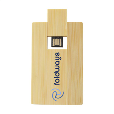 Logotrade advertising product image of: CreditCard USB Bamboo 64 GB