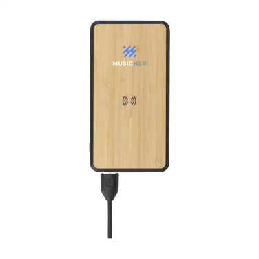 Logotrade business gifts photo of: Boru Bamboo RCS Recycled ABS Powerbank Wireless Charger