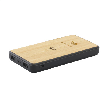 Logotrade promotional giveaway image of: Boru Bamboo RCS Recycled ABS Powerbank Wireless Charger