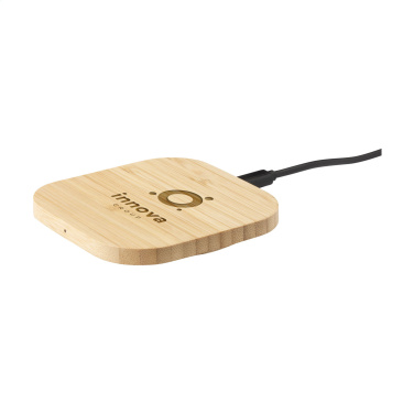 Logo trade promotional gifts picture of: Bamboo Wireless Charger 15W