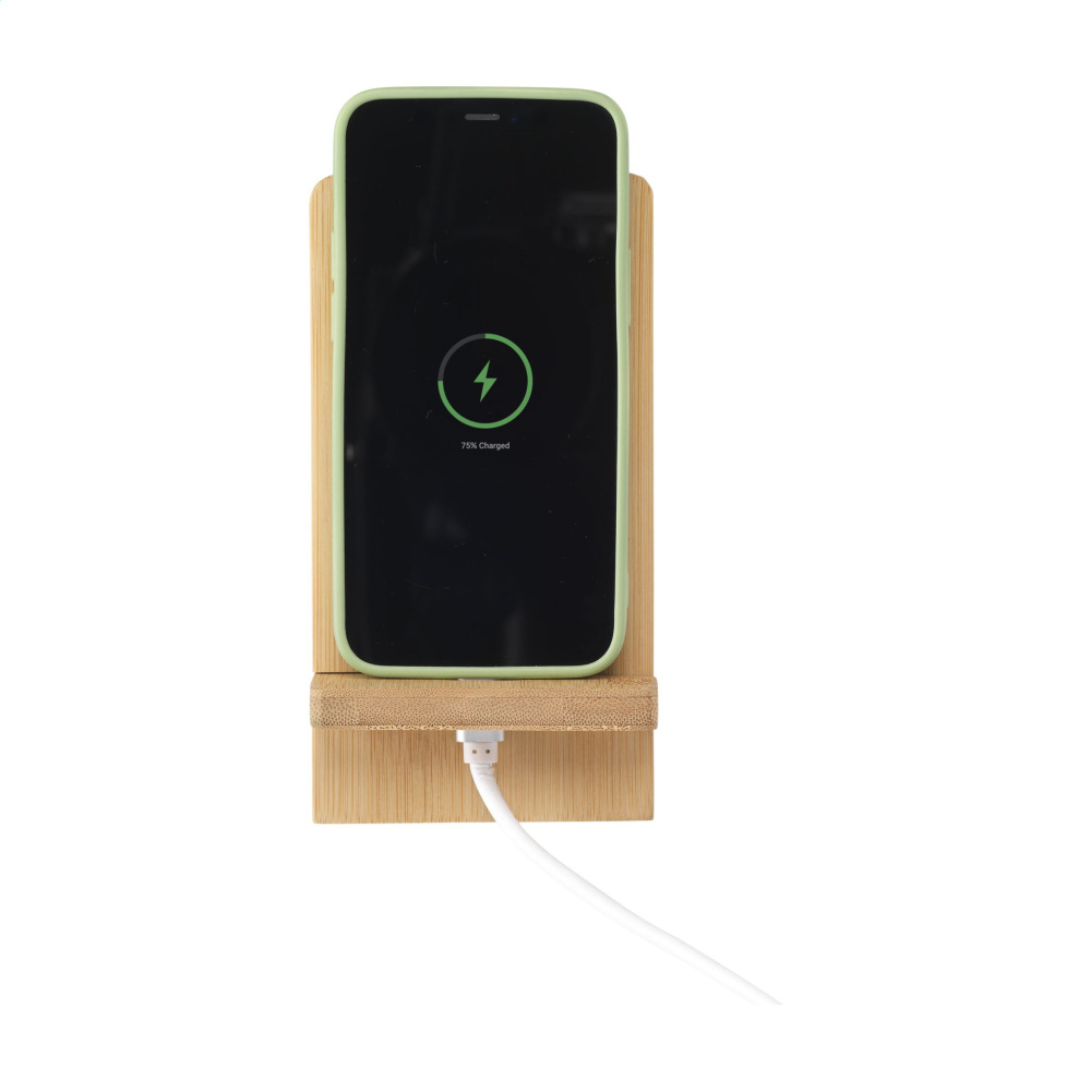 Logo trade advertising products image of: Miyo Bamboo Phone Stand