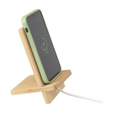 Logo trade promotional gift photo of: Miyo Bamboo Phone Stand