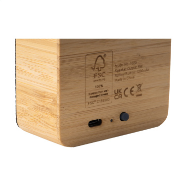 Logo trade promotional giveaway photo of: Sonido 5W Bamboo wireless speaker