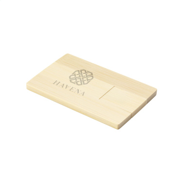 Logotrade promotional item image of: CreditCard USB Bamboo 8 GB