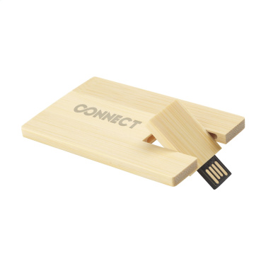 Logo trade promotional items picture of: CreditCard USB Bamboo 32 GB