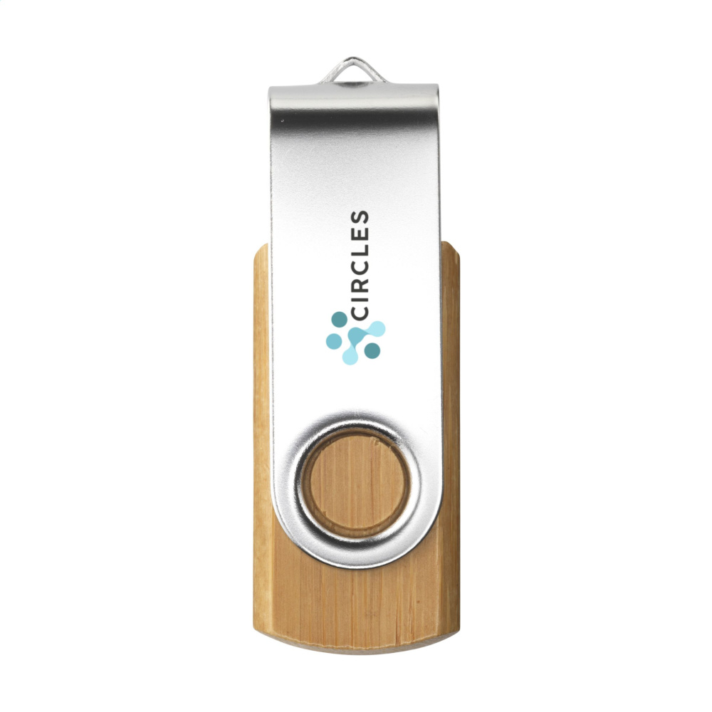 Logotrade promotional merchandise picture of: USB Twist Bamboo from stock 8 GB