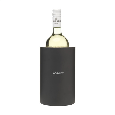 Logo trade promotional merchandise picture of: CoolSteel Black wine cooler