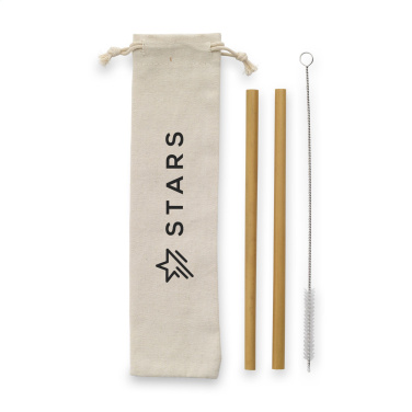 Logo trade promotional merchandise image of: ECO Bamboe Straw Set bamboo straws