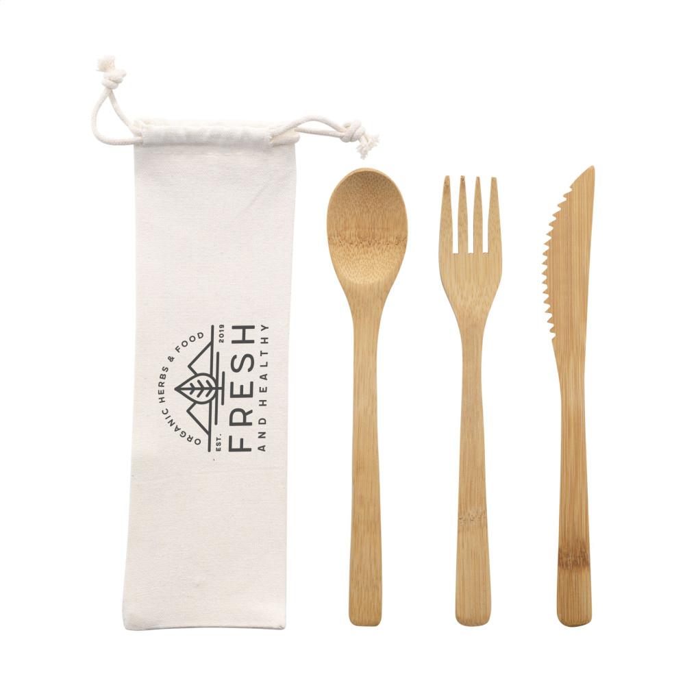 Logo trade promotional items image of: Bambu Cutlery Set