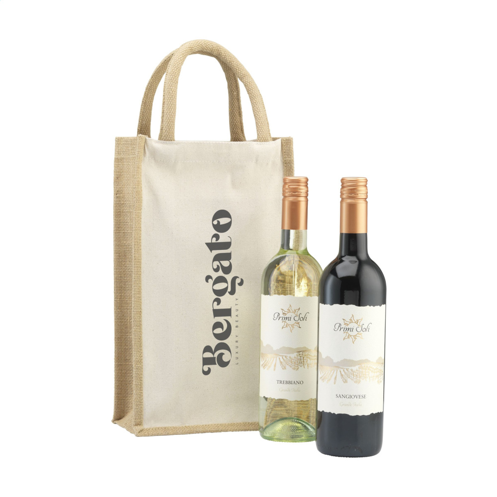 Logo trade promotional product photo of: Jute Canvas Double Wine Bag