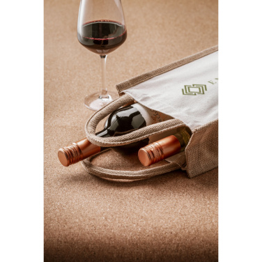 Logotrade corporate gifts photo of: Jute Canvas Double Wine Bag