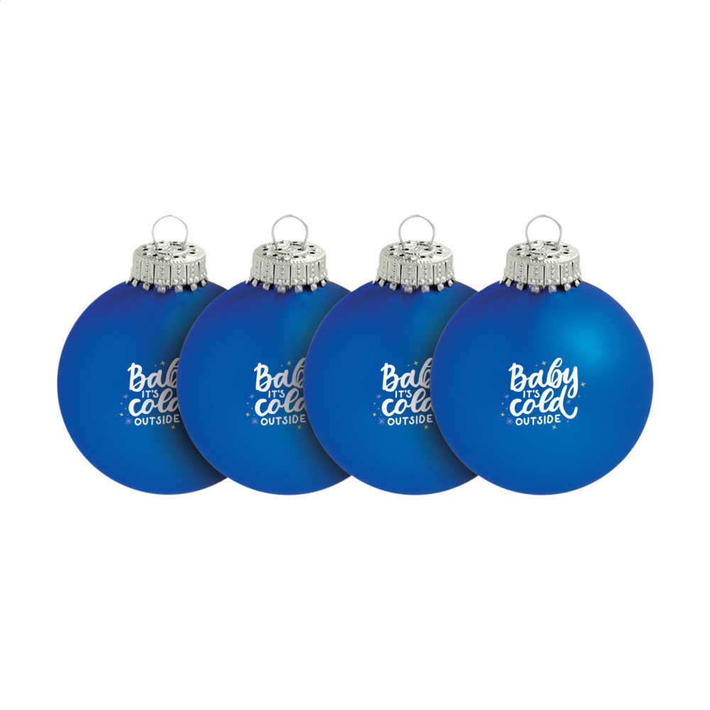 Logo trade promotional merchandise image of: Christmas Bauble Ø 6 cm - set of 4 - Made in Europe