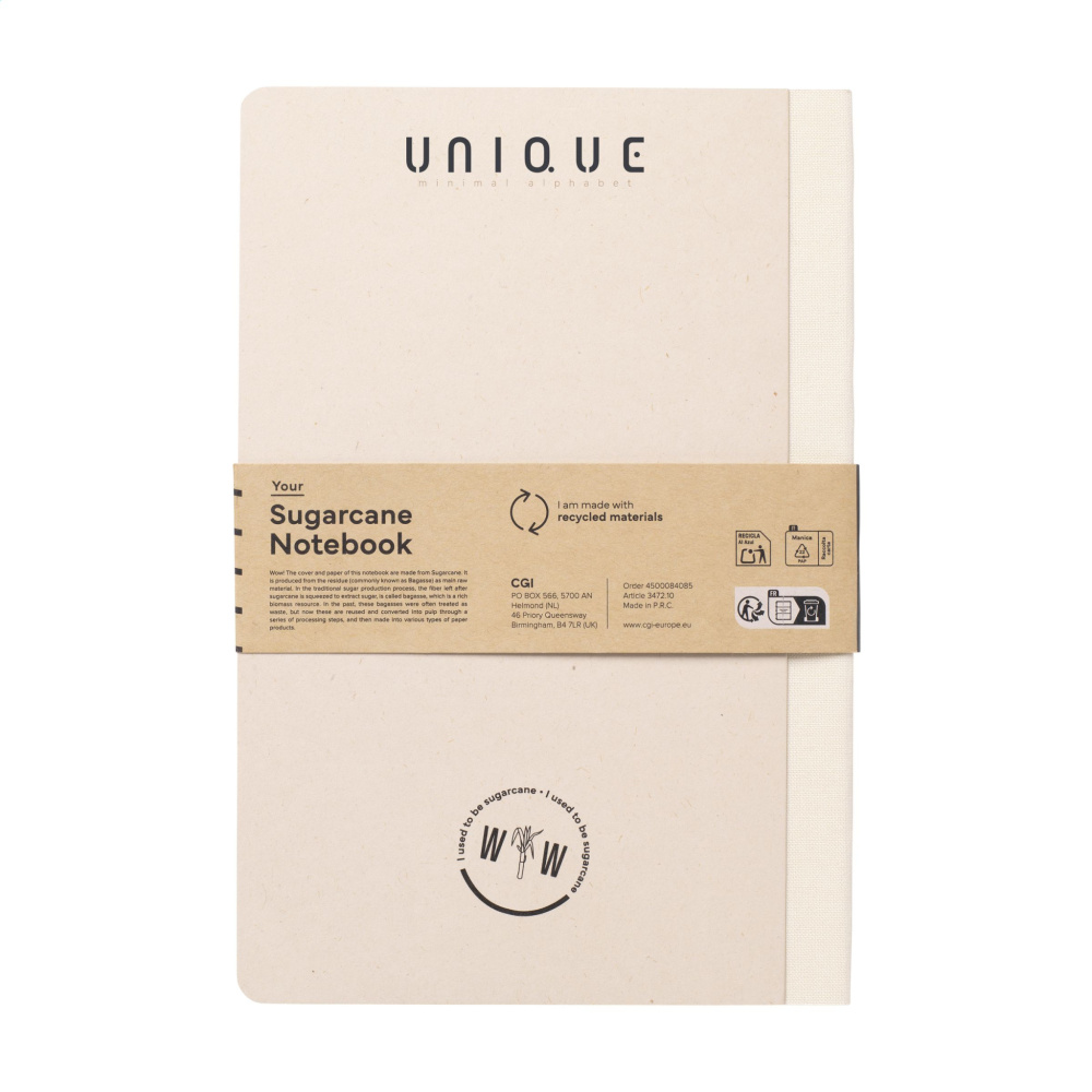 Logotrade business gift image of: Sugarcane Paper Notebook A5