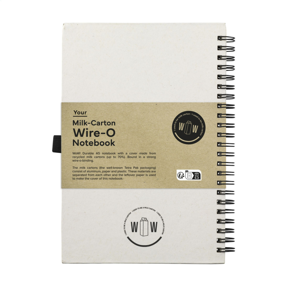 Logo trade promotional gifts image of: Milk-Carton Wire-O Paper Notebook A5