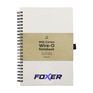 Logo trade promotional gift photo of: Milk-Carton Wire-O Paper Notebook A5