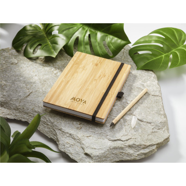 Logo trade corporate gifts picture of: BambooPlus Paper Notebook A5 - Inkless Pen