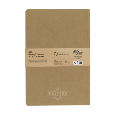 Logotrade corporate gift picture of: Paper Notebook GRS Washable Kraft Cover A5