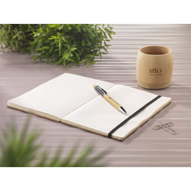 Logo trade corporate gifts image of: Bamboo Journal Naked Spine Paper Notebook A5