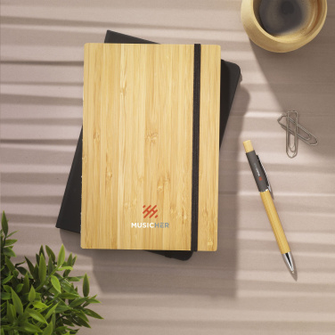 Logo trade business gift photo of: Bamboo Journal Naked Spine Paper Notebook A5