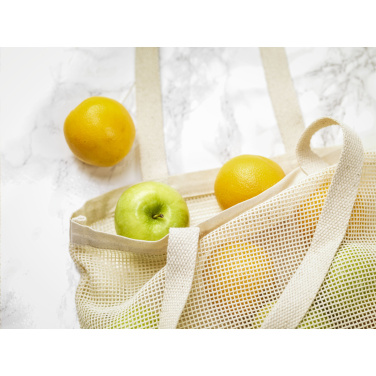 Logo trade promotional items image of: Natura Organic Mesh Shopper (180 g/m²) shopping bag