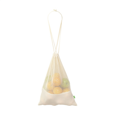 Logo trade promotional merchandise picture of: Natura Organic GOTS Mesh Bag (120 g/m²) fruit bag