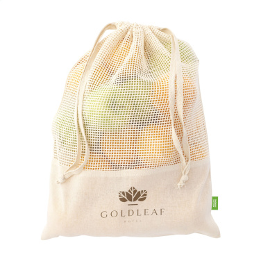 Logotrade promotional giveaways photo of: Natura Organic GOTS Mesh Bag (120 g/m²) fruit bag