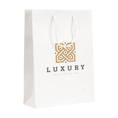 Logo trade promotional giveaway photo of: Leaf It Bag recycled with straw fibres (180 g/m²) L