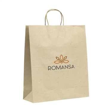 Logo trade promotional merchandise picture of: Leaf It Bag recycled grass paper (120 g/m²) XL