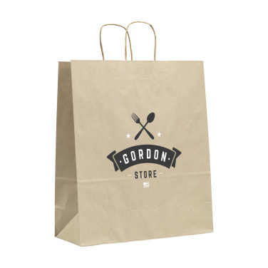 Logo trade promotional products image of: Leaf It Bag Wide recycled grass paper (90 g/m²) L