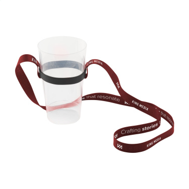 Logo trade promotional items picture of: Lanyard Sublimation RPET 1.5 cm with Cup holder