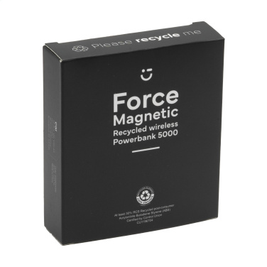 Logo trade promotional giveaways image of: Force Magnetic RCS Recycled Wireless Powerbank 5000