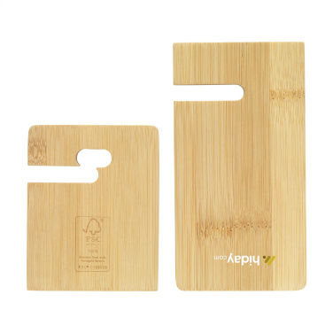 Logo trade promotional gift photo of: Miyo Bamboo Phone Stand