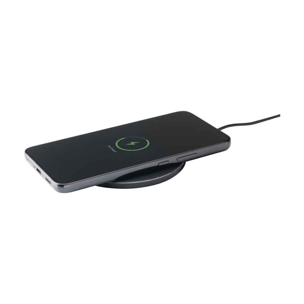 Logo trade promotional merchandise image of: Tecco GRS Recycled Alu 15W Wireless Charger