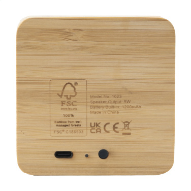 Logo trade promotional gifts image of: Sonido 5W Bamboo wireless speaker