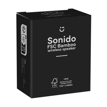 Logo trade promotional giveaways image of: Sonido 5W Bamboo wireless speaker