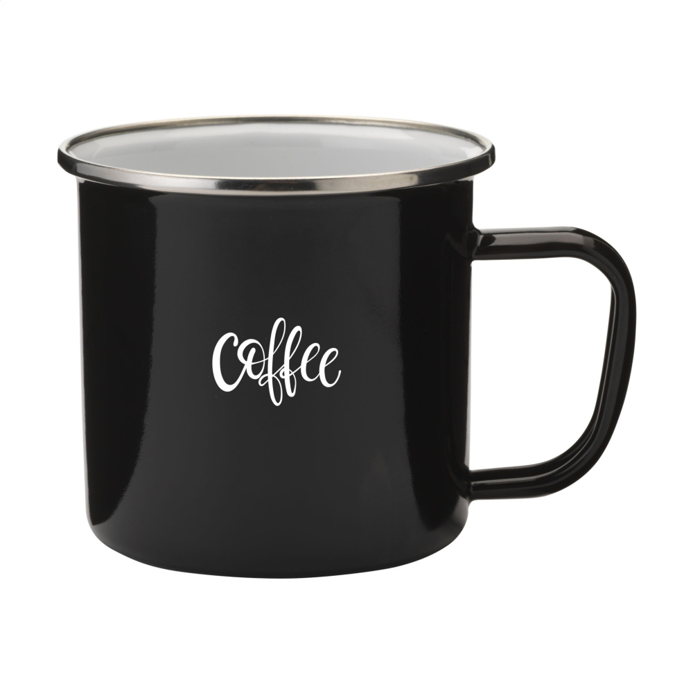 Logo trade promotional merchandise photo of: Retro Silver Enamel Mug 350 ml