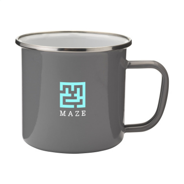 Logo trade promotional gift photo of: Retro Silver Enamel Mug 350 ml