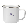 Retro Silver Enamel Mug 350 ml, white/silver