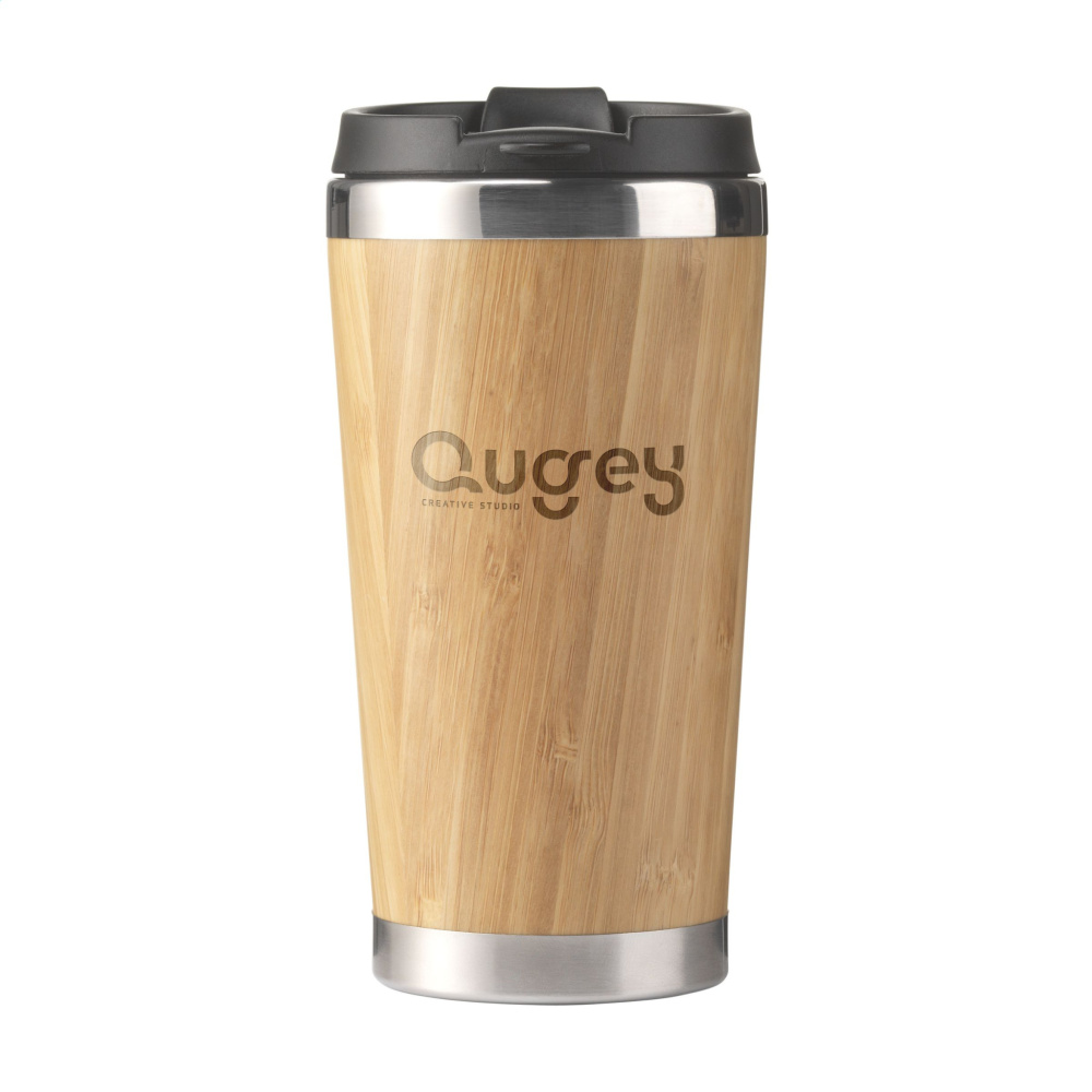 Logo trade promotional merchandise picture of: Tokyo 450 ml bamboo thermo cup